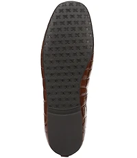 Sam Edelman Alie Croco Print Patent Leather Bow Detail Ballet Flats
