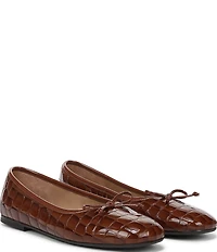 Sam Edelman Alie Croco Print Patent Leather Bow Detail Ballet Flats
