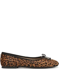 Sam Edelman Alie Leopard Print Calf Hair Bow Detail Ballet Flats