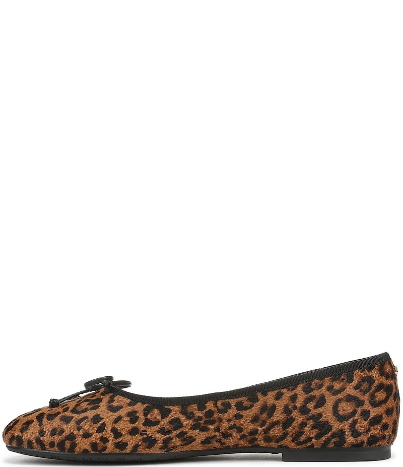 Sam Edelman Alie Leopard Print Calf Hair Bow Detail Ballet Flats