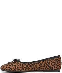 Sam Edelman Alie Leopard Print Calf Hair Bow Detail Ballet Flats