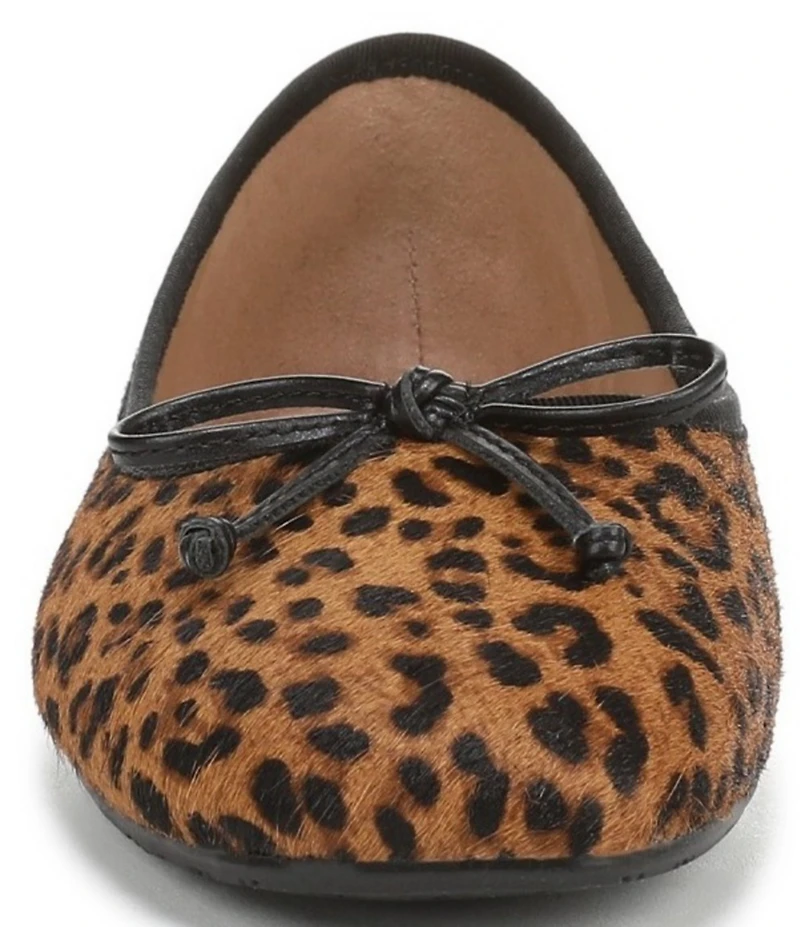 Sam Edelman Alie Leopard Print Calf Hair Bow Detail Ballet Flats