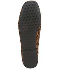 Sam Edelman Alie Leopard Print Calf Hair Bow Detail Ballet Flats