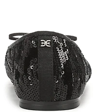 Sam Edelman Alie Sequined Velvet Bow Detail Ballet Flats