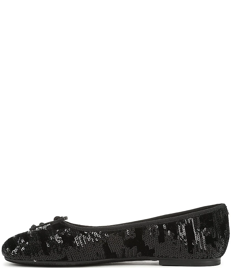 Sam Edelman Alie Sequined Velvet Bow Detail Ballet Flats