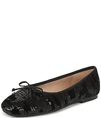 Sam Edelman Alie Sequined Velvet Bow Detail Ballet Flats