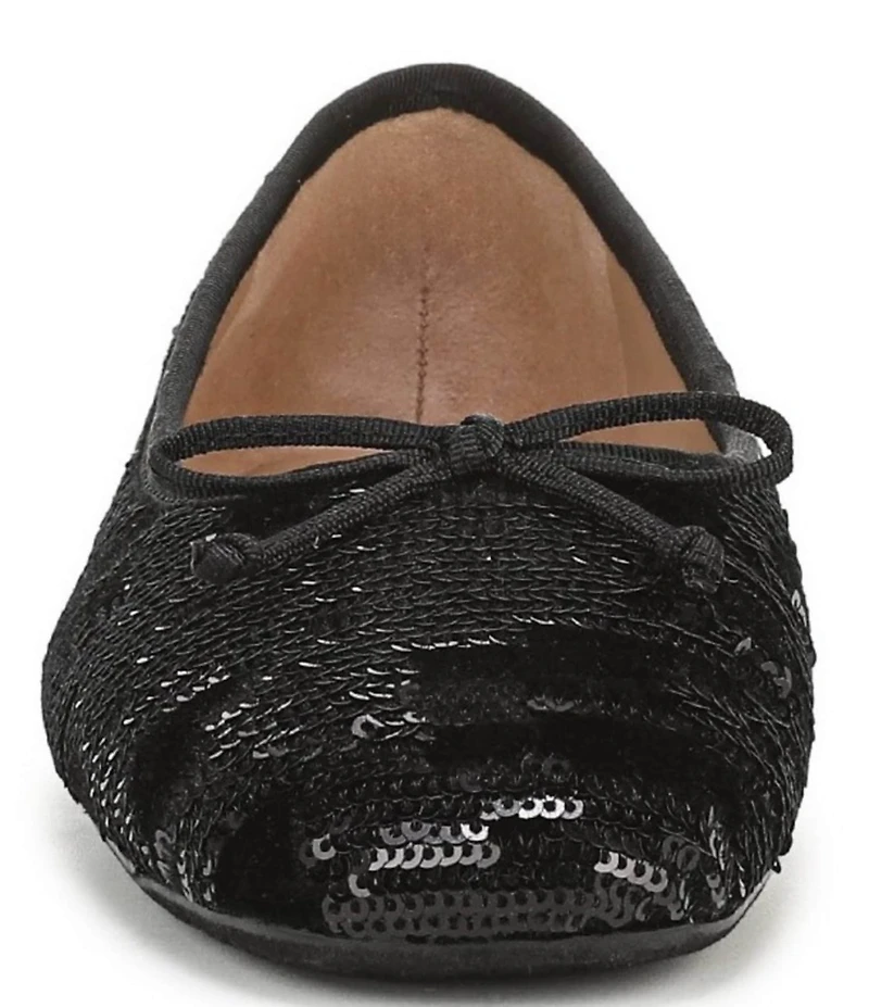 Sam Edelman Alie Sequined Velvet Bow Detail Ballet Flats