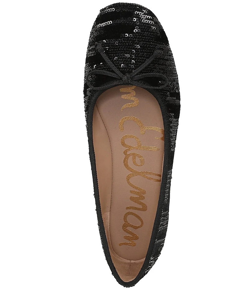 Sam Edelman Alie Sequined Velvet Bow Detail Ballet Flats