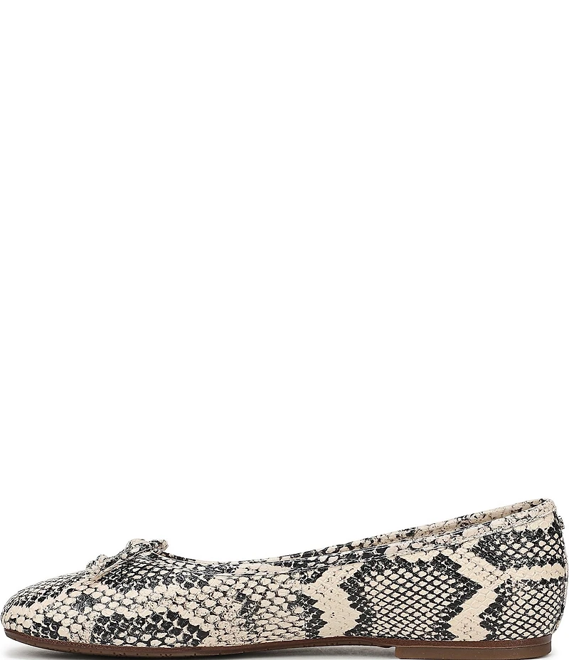 Sam Edelman Alie Snake Print Leather Bow Ballet Flats