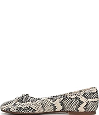 Sam Edelman Alie Snake Print Leather Bow Ballet Flats
