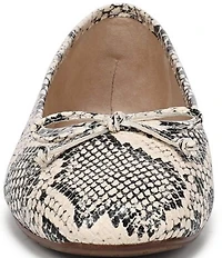 Sam Edelman Alie Snake Print Leather Bow Ballet Flats