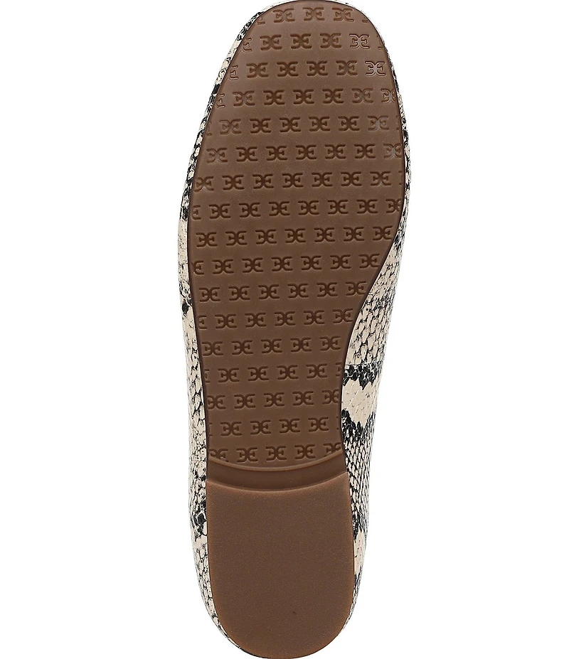 Sam Edelman Alie Snake Print Leather Bow Ballet Flats