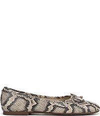 Sam Edelman Alie Snake Print Leather Bow Detail Ballet Flats