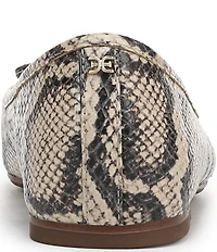 Sam Edelman Alie Snake Print Leather Bow Detail Ballet Flats