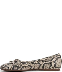 Sam Edelman Alie Snake Print Leather Bow Detail Ballet Flats