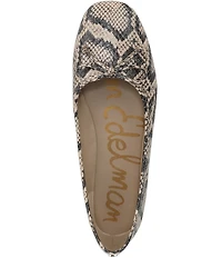 Sam Edelman Alie Snake Print Leather Bow Detail Ballet Flats