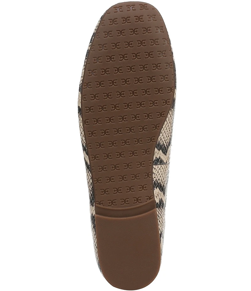 Sam Edelman Alie Snake Print Leather Bow Detail Ballet Flats