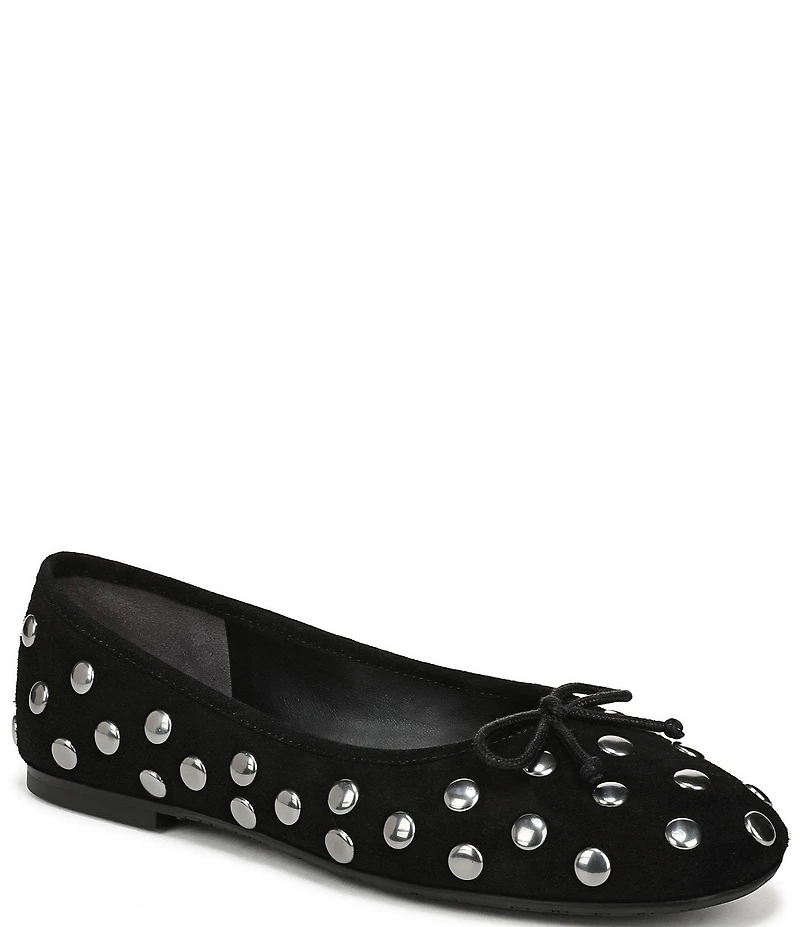 Sam Edelman Alie Studded Suede Bow Detail Ballet Flats