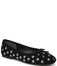 Sam Edelman Alie Studded Suede Bow Detail Ballet Flats