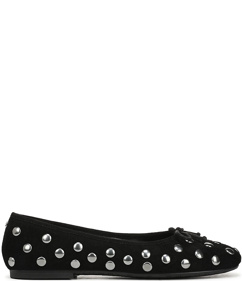 Sam Edelman Alie Studded Suede Bow Detail Ballet Flats