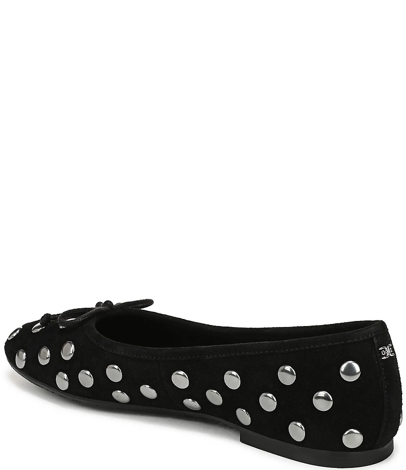 Sam Edelman Alie Studded Suede Bow Detail Ballet Flats