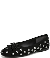 Sam Edelman Alie Studded Suede Bow Detail Ballet Flats
