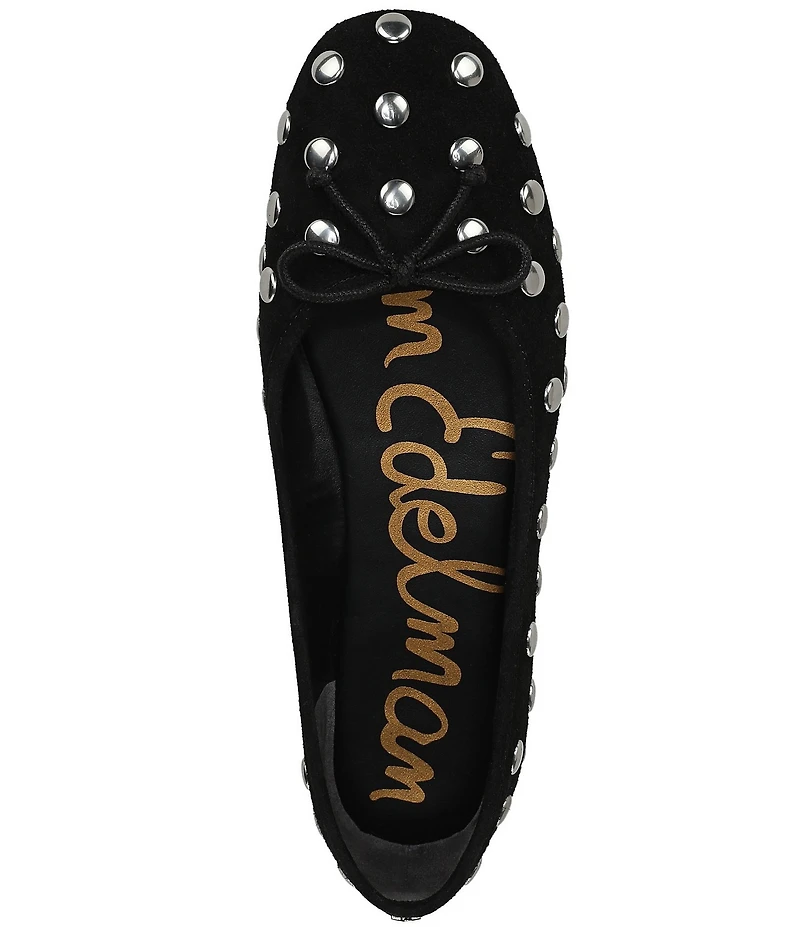 Sam Edelman Alie Studded Suede Bow Detail Ballet Flats