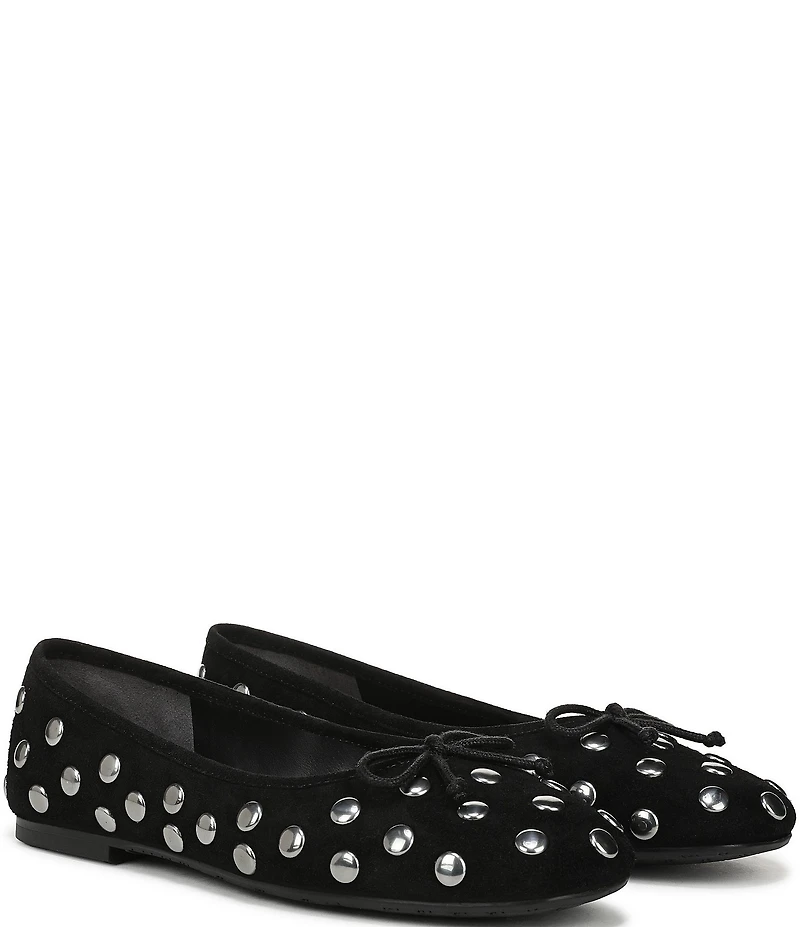 Sam Edelman Alie Studded Suede Bow Detail Ballet Flats