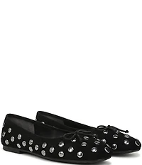 Sam Edelman Alie Studded Suede Bow Detail Ballet Flats