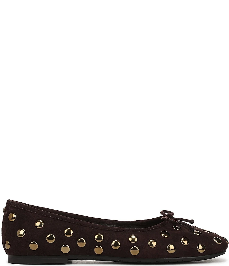 Sam Edelman Alie Studded Suede Bow Detail Ballet Flats