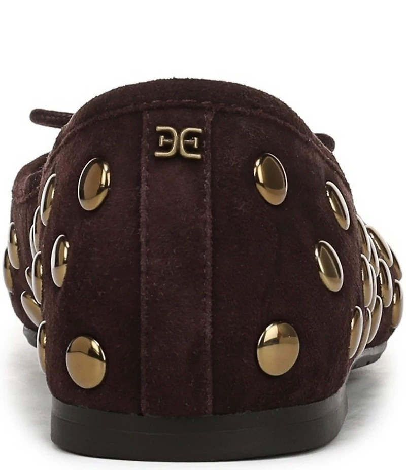 Sam Edelman Alie Studded Suede Bow Detail Ballet Flats