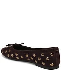 Sam Edelman Alie Studded Suede Bow Detail Ballet Flats
