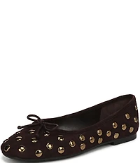 Sam Edelman Alie Studded Suede Bow Detail Ballet Flats