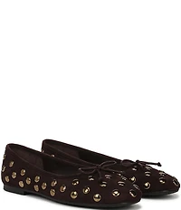 Sam Edelman Alie Studded Suede Bow Detail Ballet Flats