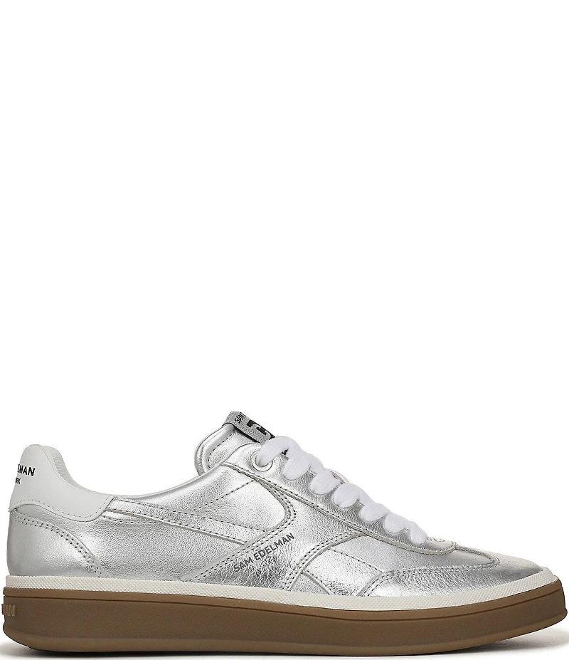 Sam Edelman Althea Metallic Leather Lace Up Sneakers