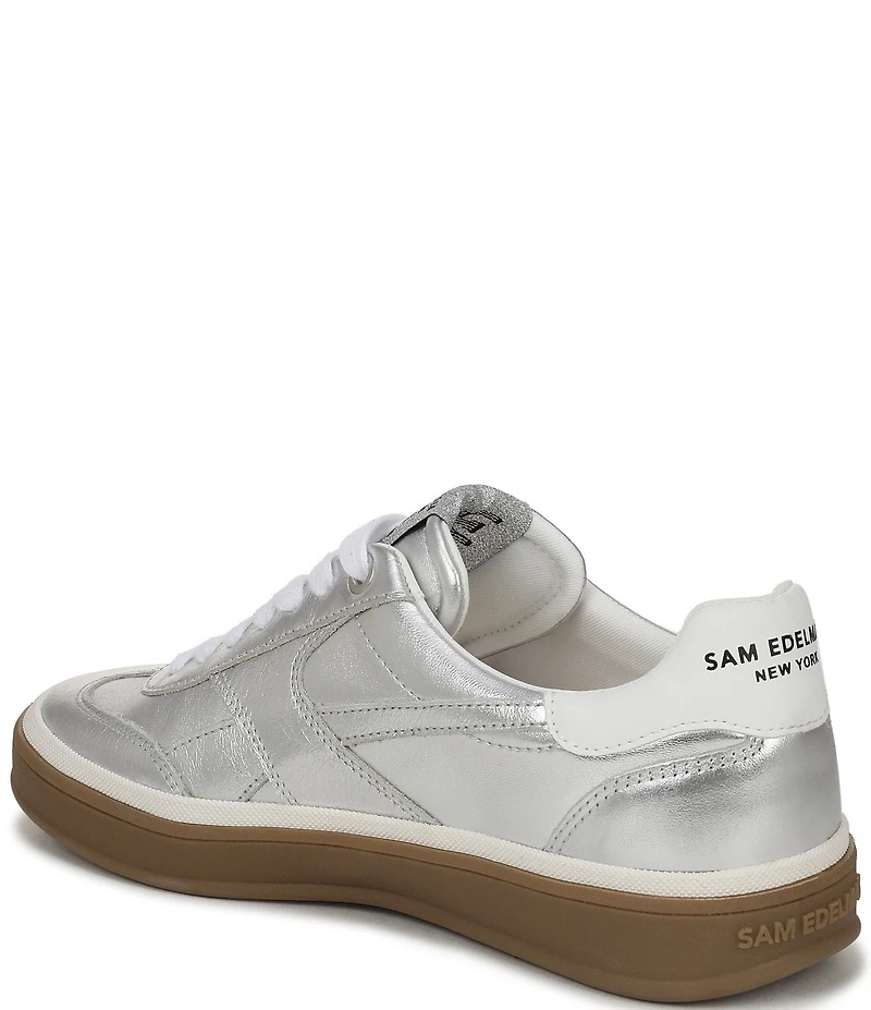 Sam Edelman Althea Metallic Leather Lace Up Sneakers