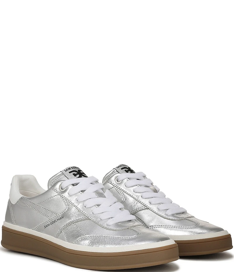 Sam Edelman Althea Metallic Leather Lace Up Sneakers