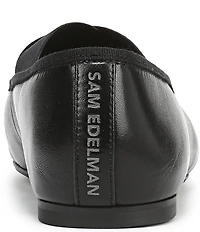 Sam Edelman Arya Leather Elastic Cross Strap Bow Detail Mary Jane Ballet Flats