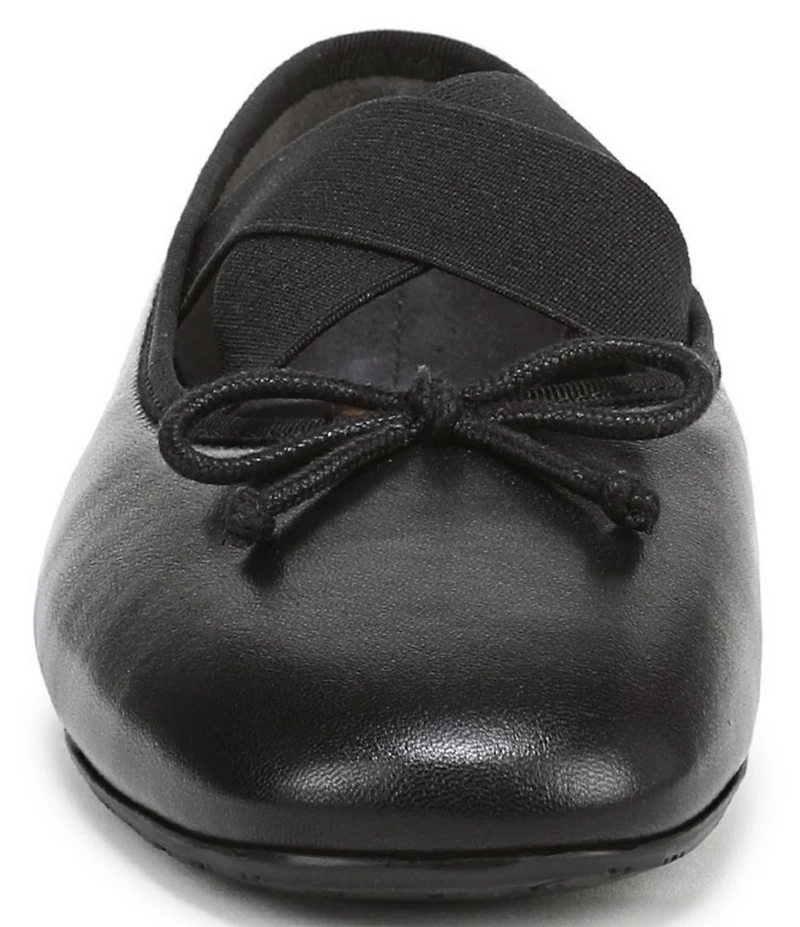 Sam Edelman Arya Leather Elastic Cross Strap Bow Detail Mary Jane Ballet Flats