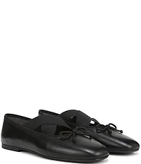 Sam Edelman Arya Leather Elastic Cross Strap Bow Detail Mary Jane Ballet Flats