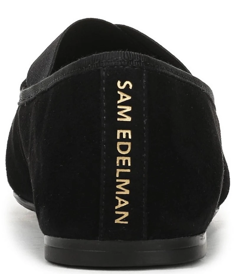 Sam Edelman Arya Suede Elastic Cross Strap Bow Detail Mary Jane Ballet Flats