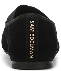 Sam Edelman Arya Suede Elastic Cross Strap Bow Detail Mary Jane Ballet Flats