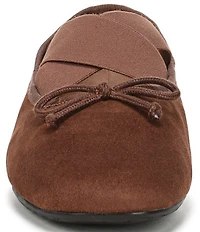 Sam Edelman Arya Suede Elastic Cross Strap Bow Detail Mary Jane Ballet Flats