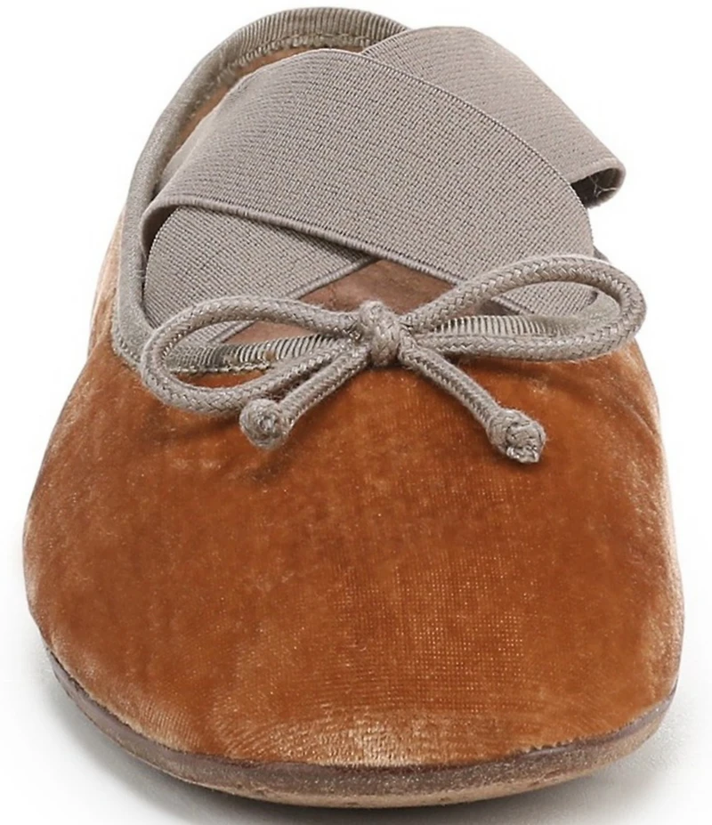 Sam Edelman Arya Velvet Elastic Cross Strap Bow Detail Mary Jane Ballet Flats