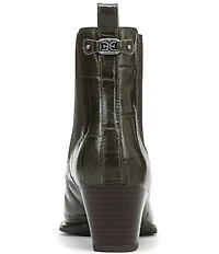 Sam Edelman Ashtyn Croco Embossed Leather Chelsea Snip Toe Booties