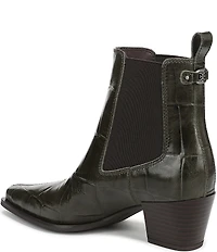 Sam Edelman Ashtyn Croco Embossed Leather Chelsea Snip Toe Booties