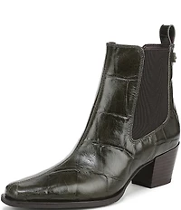 Sam Edelman Ashtyn Croco Embossed Leather Chelsea Snip Toe Booties
