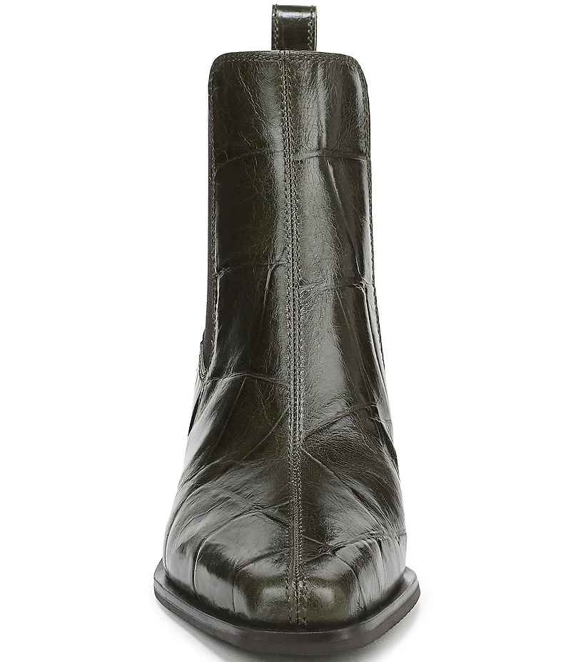 Sam Edelman Ashtyn Croco Embossed Leather Chelsea Snip Toe Booties