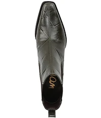 Sam Edelman Ashtyn Croco Embossed Leather Chelsea Snip Toe Booties