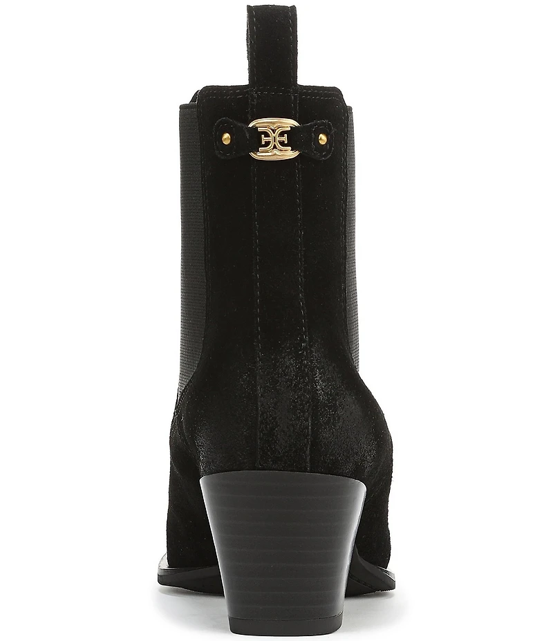 Sam Edelman Ashtyn Suede Western Chelsea Snip Toe Booties